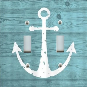Light Switch Plate Cover RUSTIC HOME DECOR DISTRESSED ANCHOR ON WEATHERED WOOD 1 - Picture 1 of 26