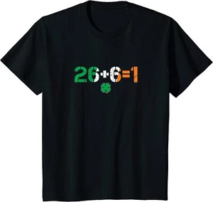 Green Irish Unity 26 + 6 = 1 St. Paddys Day Ireland Youth Unisex T-shirt - Picture 1 of 2