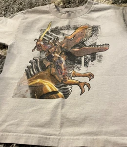 Transformers Megatron Riding a T-rex Gray T-Shirt Boys Size Medium - Picture 1 of 7