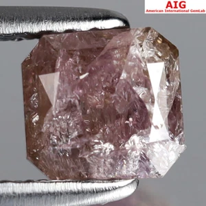 Diamante rosa púrpura corte radiante (6 x 5 mm) (sin calefacción) certificado AIG de 1,36 quilates - Imagen 1 de 4