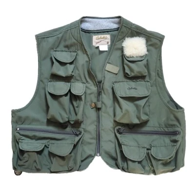 Cabelas Utility Vest Fly Fishing Men Large Green Lightweight Outdoor Hunting - Image 1 of 4