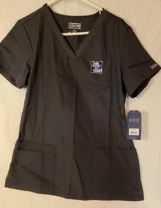 Cherokee brand scrubs top woman's Pewter grey Medium new with tags ww645 - Picture 1 of 8