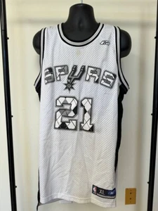 Vintage Tim Duncan San Antonio Spurs Jersey Mens Size XL Reebok NBA Plaid RARE - Picture 1 of 6