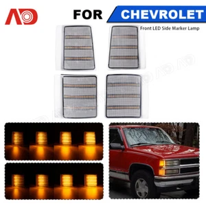 4x LED Front Side Marker Turn Signal Light For 94-00 Chevy&GMC C/K Pickup Trucks - Picture 1 of 14