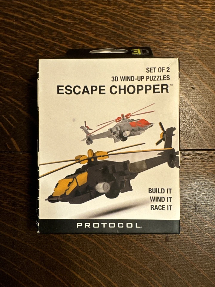 Protocol Escape Chopper 3D Wind-Up Puzzle Set of 2 Build Wind Race it Building - Image 1 of 4