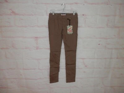 NEW Hot Kiss Womens Size 5 Brown/Khaki Skinny Lily Thin Stretch Dress Pants 4594 - Imagem 1 de 4