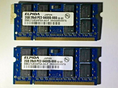 Elpida 4GB (2x2GB) 2Rx8 PC2-6400S-666 - Imagen 1 de 3