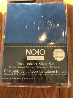 Juego de sábanas NoJo 3 piezas para niños pequeños, azul, azul macizo envío N 24h Foto 1 de 4