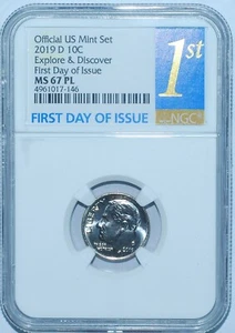 2019 D NGC MS67PL Prooflike First Day Of Issue Roosevelt Dime - Picture 1 of 2