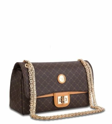 Bolsa de ombro Rioni marrom assinatura EMILY ST 20289 - Imagem 1 de 4