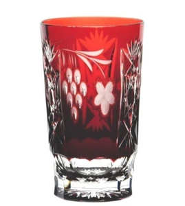 Ajka Marsala Ruby Red But to Clear Crystal Highball New Signed No Box - Picture 1 of 6