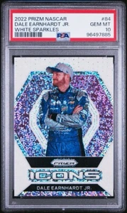 2022 PRIZM NASCAR DALE EARNHARDT JR. WHITE SPARKLES PSA 10 GEM MINT POP 2 - Picture 1 of 2