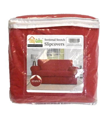 Easy Going 超大 3 件弹力抓绒柔软双人沙发套红色 — 第 1/4 张图片