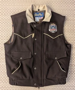 RARE South Point Wrangler 2007 49th National Rodeo Finals Wool Vest Men's Size M - Bild 1 von 8