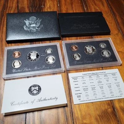 1998 S United States Mint Silver Proof Set (2) Silver COA Coins 90s FIS - Image 1 of 4