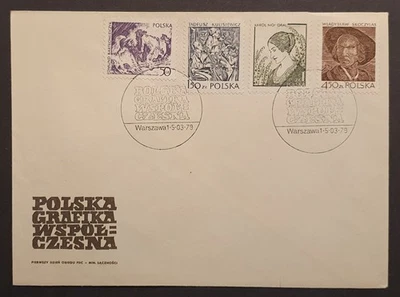 Poland stamps 1979 Contemporary Graphic Art first day cover unaddressed - Image 1 of 2