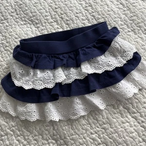 Hartstrings Baby Girl Skirt & Bloomer 6-9 Months Navy & White Lace Trim Ruffles - Picture 1 of 10