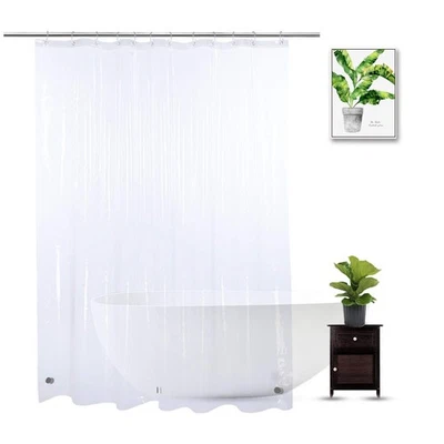 Shower Curtain Liner 74 inches Long, EVA Heavy Duty Longer Bath Clear Shower ... - Image 1 of 4