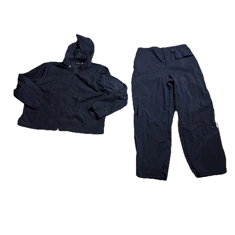 Terno corta-vento vintage Catalina corrida corrida azul marinho top calça grande média - Imagem 1 de 4