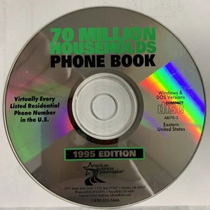 70 Million Households Phone Book on CD-ROM 1995 Edition Collector Disc Only - Picture 1 of 2