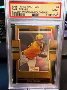 2025 Panini Three and Two Paul Skenes Award Winning Gold SP # 7/10 PSA 9 - Picture 1 of 2