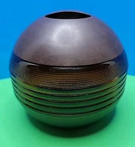 Antique Amber & Brown Glass Sphere Tobacco Humidor Jar - 6" x 7" - Picture 1 of 9