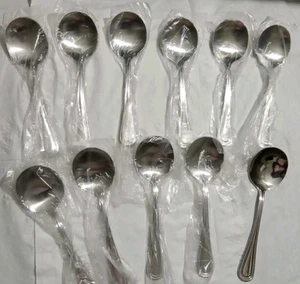 11 Acopa Lydia 18/8 Edelstahl extra schwer Gewicht 6" Bouillon Löffel - Bild 1 von 6