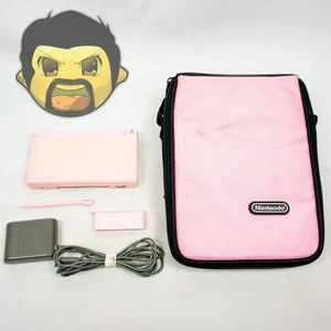 Nintendo DS Lite Console Pink Coral USG-001 With Stylus GBA Slot & Carrying Bag - Picture 1 of 11