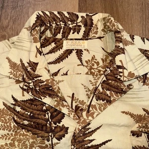 Tropicana Shirt Mens XL Loop Collar Cotton Hawaiian Floral Hippie Vtg 1960s Rare - Picture 1 of 17