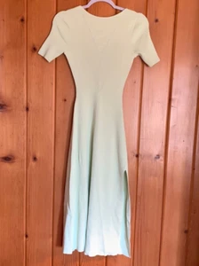 MAJE NWT Maje Mint Green Body-con Midi Dress Cute Lace up Back Size - Picture 1 of 16