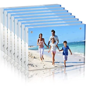8 Pieces Clear Acrylic Picture Frames Acrylic Photo Frame Desktop Display Double - Picture 1 of 7