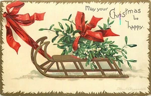 MAY YOUR CHRISTMAS BE HAPPY - SIGNED CLAPSADDLE - 1907 - UNDIVIDED POSTCARD - Picture 1 of 2