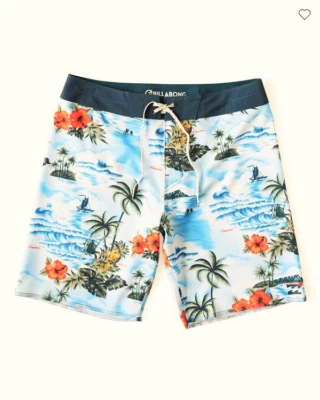Boardshorts Billabong Sundays Airlite Hawaii para hombre, blanco y azul[28] Foto 1 de 4