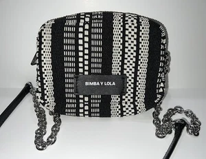 $295 Bimba Y Lola (100% Authentic & New) Black/White Small Crossbody Bag - Picture 1 of 7