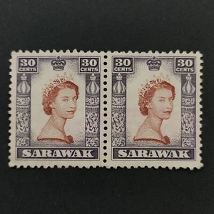 1955 Stamp Sarawak (Mint)-30c red-brown & lilac-Queen Elizabeth II - Picture 1 of 2