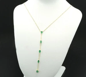 Smaragd Brillant Collier 750er Gelbgold Wert 2.200 € Neu - Picture 1 of 3