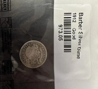 1912 Barber Silver Dime - Image 1 of 2