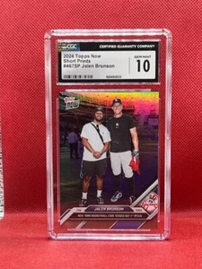 JALEN BRUNSON - 1st Pitch Foil #467SP - 🔥CGC 10🔥 - Topps Now - Knicks/Yankees - Picture 1 of 2
