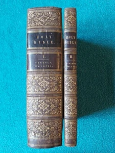 Holy Bible, Old & New Testaments re-bound in 2 leather vols, Collingwood 1827 - Picture 1 of 22