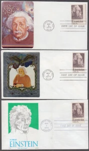 USA # 1774.1 SET of 3 DIFF FDCs, PORTRAIT of ALBERT EINSTEIN - Picture 1 of 1
