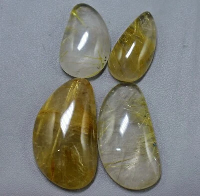 Natural Rutileted Quartz Cabochon Smooth Polished Rutile Quartz Gemstone R4861 - Image 1 of 4