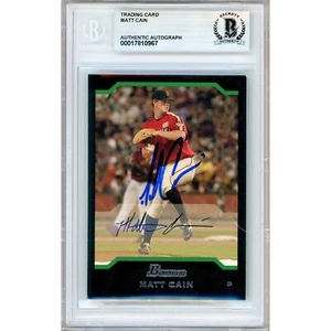 2004 Bowman Draft Picks RC #BDP126 Matt Cain Signed Card AUTO Beckett SF Giants - Picture 1 of 6