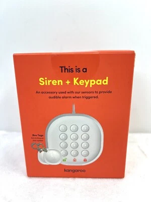 Kangaroo Home Security Siren Keypad with 2 Roo Tags Surveillance White A0003 NEW - Image 1 of 4