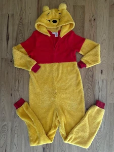 Disney Winnie The Pooh Adult Costume Plush Pajamas zip up hoodie Sz Small 4/6 - Picture 1 of 10