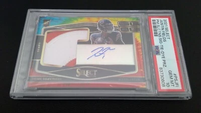 PSA 10, **Pop 2**2021 Select Justin Fields Tie Dye Rookie Auto Patch SSP/25 - Image 1 of 3