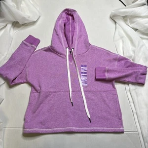 Steve Madden Damen Lavendel Cropped Hoodie Pullover Small - Bild 1 von 5