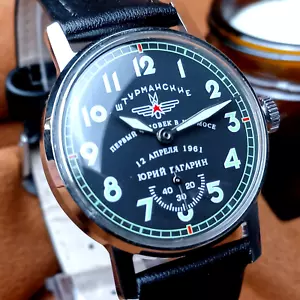 Soviet WristWatch Sturmanskie Vintage Pobeda Mechanical Watch Yuri Gagarin USSR - Picture 1 of 13