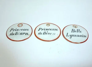 Trois Plaques de Porcelaine Espèces Rose Um 1890 Belle Lyonnaise Princesse Bearn - Photo 1 sur 1