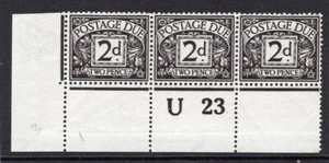 1914 2d AGATE POSTAGE DUE ROYAL CYPHER WMK CONTROL (U23) STRIP OF 3. SG D4Wi - Picture 1 of 1