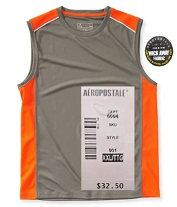 A87 NEW Oyster Orange Reflective Active Sport Mesh Muscle Tee Tank Big 2XL QCO - Picture 1 of 5